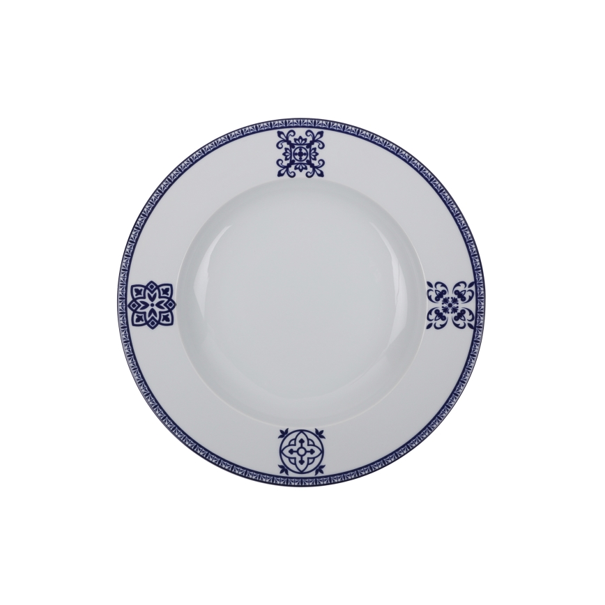 Service de table 24 pièces en porcelaine, bleu