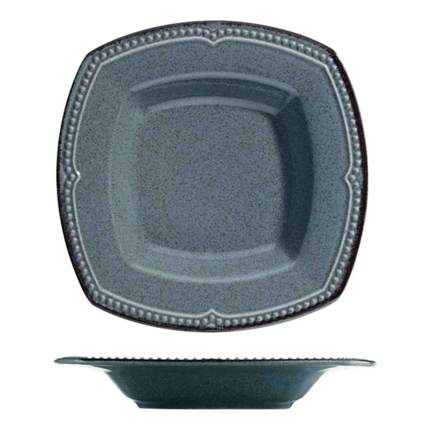 Service de table 24 pièces en porcelaine, bleu