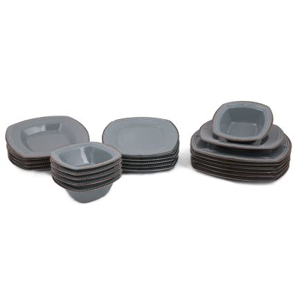 Service de table 24 pièces en porcelaine, bleu