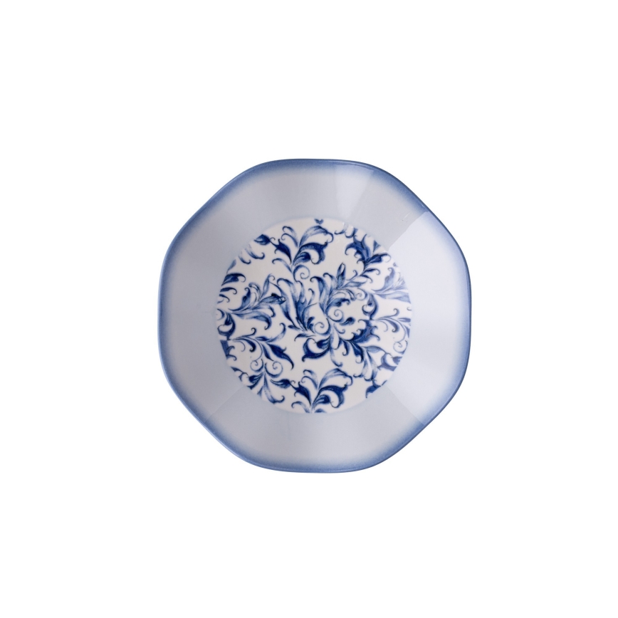 Service de table 24 pièces en porcelaine, bleu