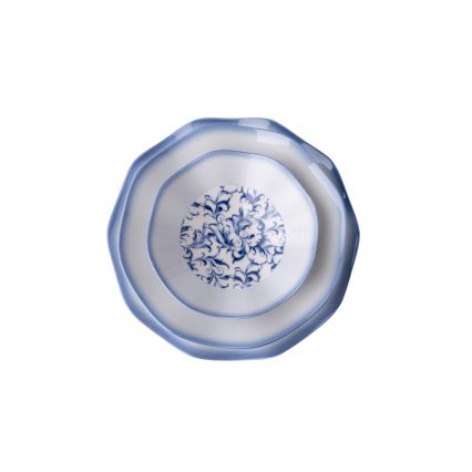 Service de table 24 pièces en porcelaine, bleu