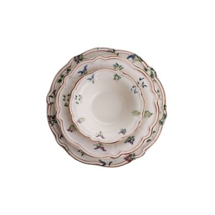 Service de table 24 pièces en porcelaine, multicolore