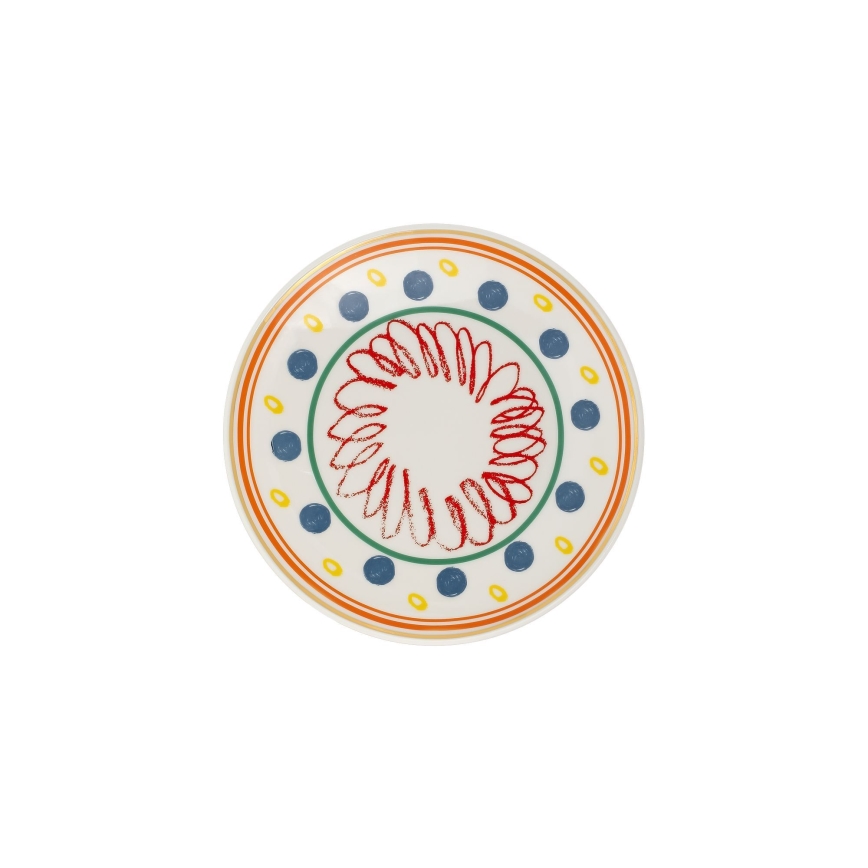 Service de table 24 pièces en porcelaine, multicolore