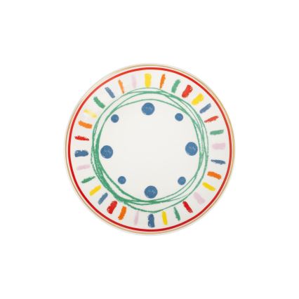 Service de table 24 pièces en porcelaine, multicolore