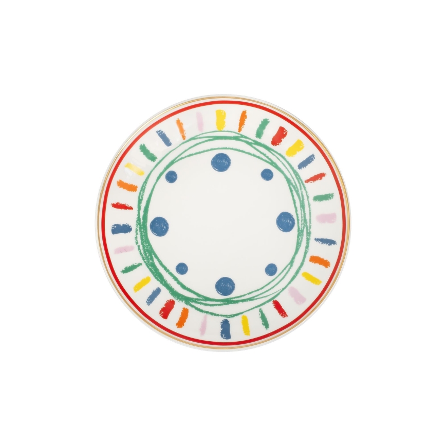 Service de table 24 pièces en porcelaine, multicolore