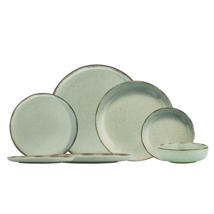 Service de table 24 pièces en porcelaine, vert