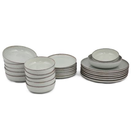 Service de table 24 pièces en porcelaine, vert