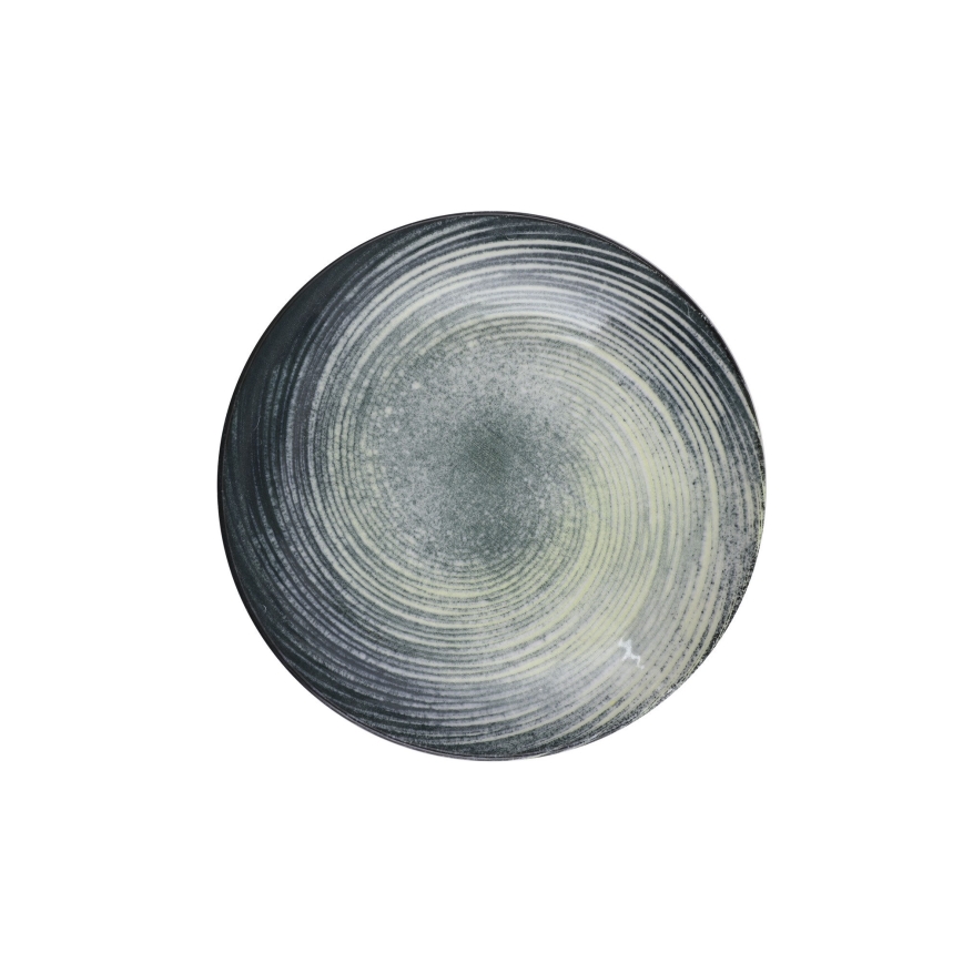 Service de table 24 pièces en porcelaine, vert/noir