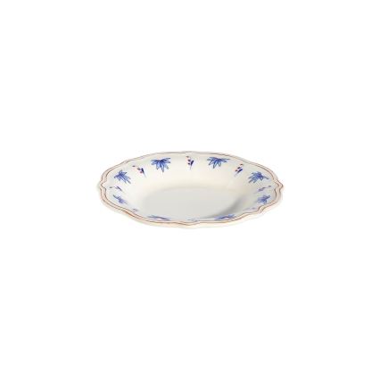 Service de table 24 pièces en porcelaine — blanc, bleu et rouge