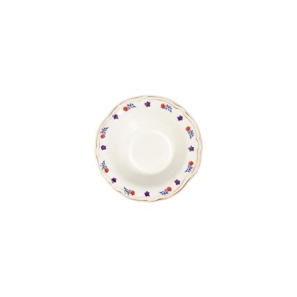 Service de table 24 pièces en porcelaine — blanc, bleu et rouge