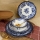 Service de table 24 pièces en porcelaine — blanc et bleu