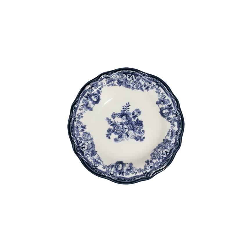 Service de table 24 pièces en porcelaine — blanc et bleu