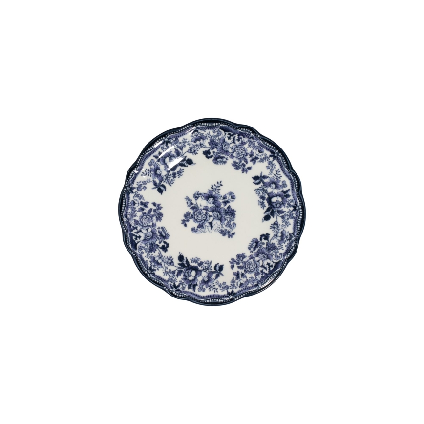 Service de table 24 pièces en porcelaine — blanc et bleu