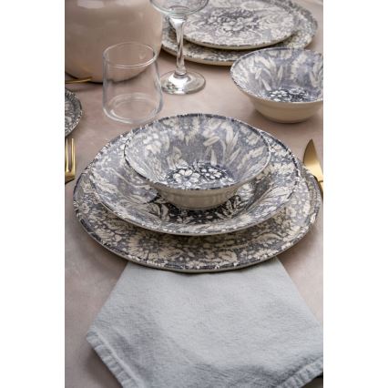 Service de table 24 pièces gris/céramique