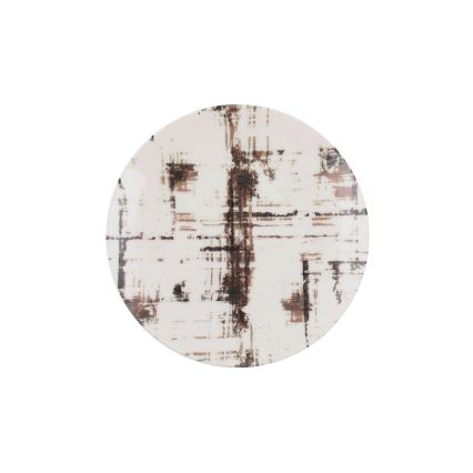 Service de table 24 pièces, marron/blanc, en porcelaine