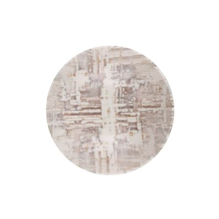 Service de table 24 pièces, marron/blanc, en porcelaine