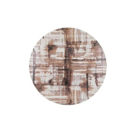 Service de table 24 pièces, marron/blanc, en porcelaine