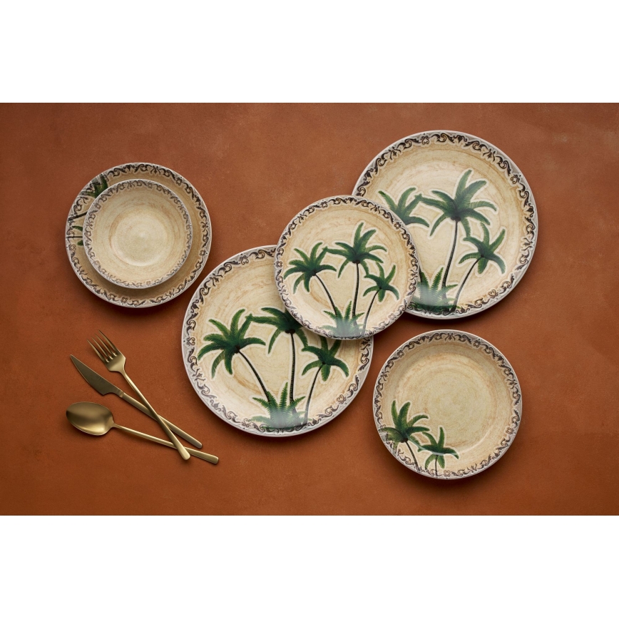 Service de table 24 pièces multicolore/céramique