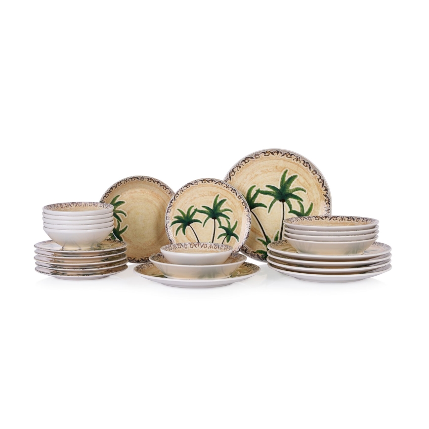 Service de table 24 pièces multicolore/céramique