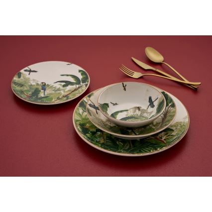 Service de table 24 pièces, multicolore / en céramique