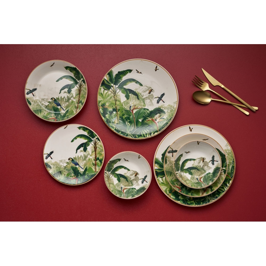 Service de table 24 pièces, multicolore / en céramique