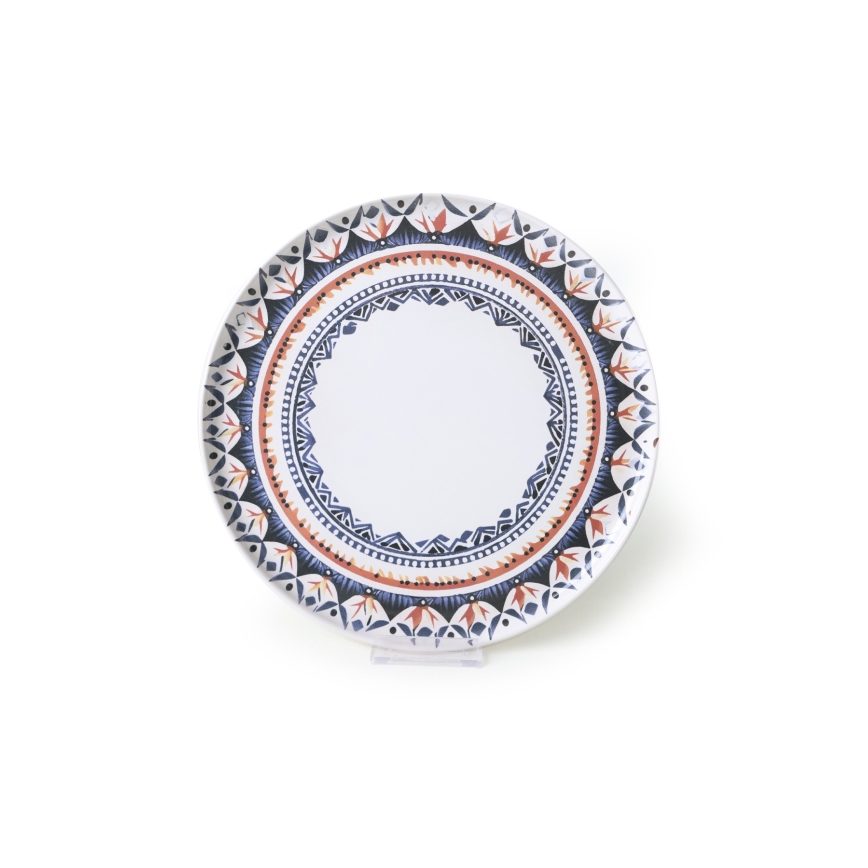 Service de table 24 pièces, multicolore en grès