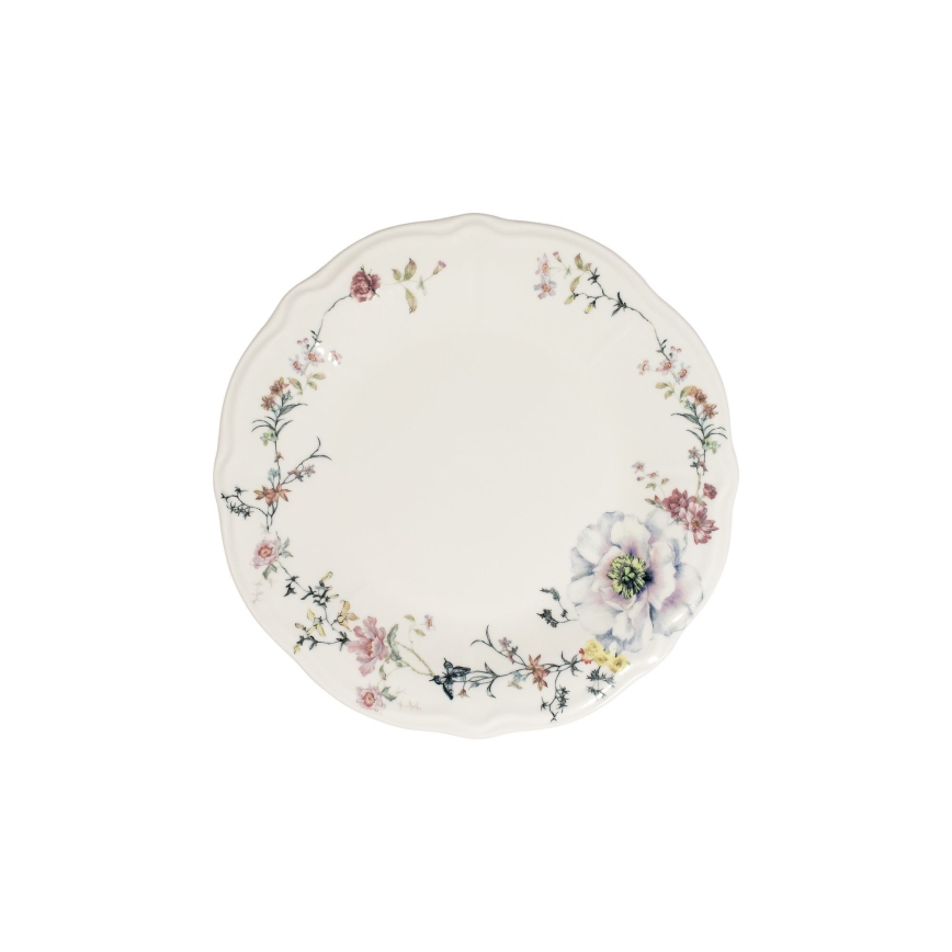 Service de table 24 pièces multicolore en porcelaine