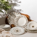 Service de table 24 pièces multicolore en porcelaine