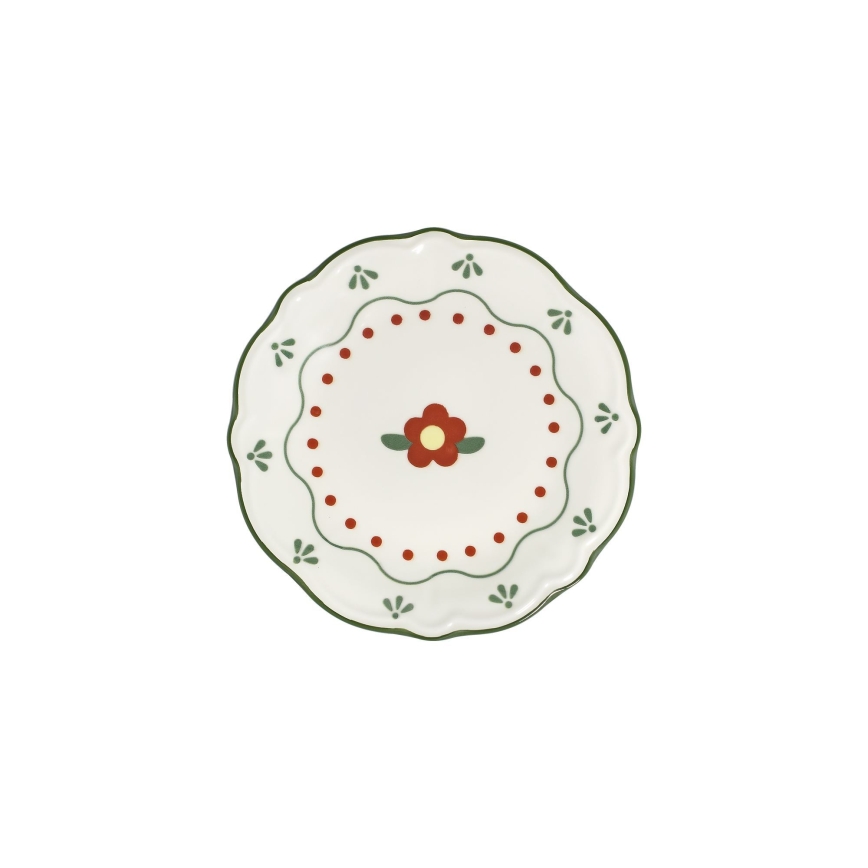 Service de table 24 pièces multicolore en porcelaine