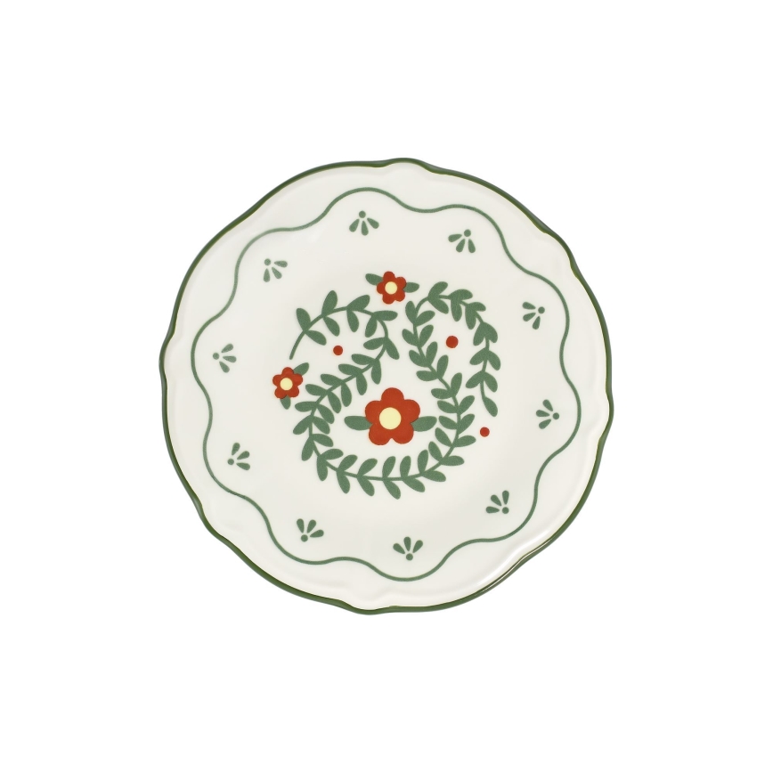 Service de table 24 pièces multicolore en porcelaine