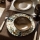 Service de table 24 pièces, multicolore/marron, en porcelaine