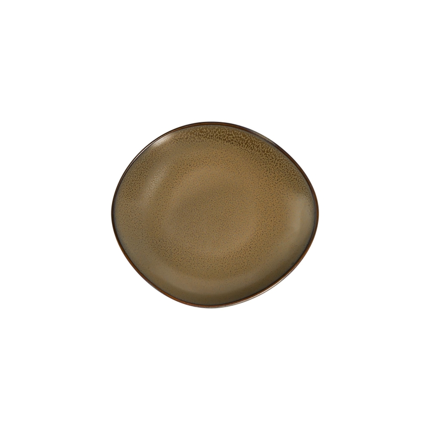 Service de table 24 pièces, multicolore/marron, en porcelaine