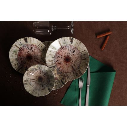 Service de table 24 pièces multicolore/porcelaine