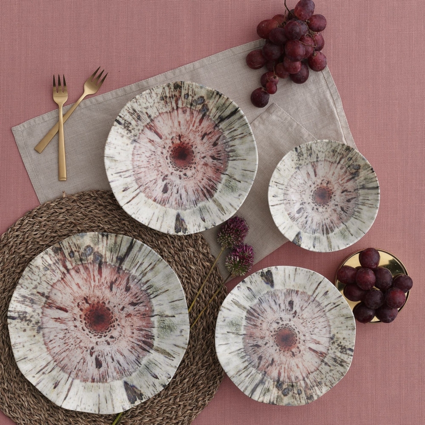 Service de table 24 pièces multicolore/porcelaine