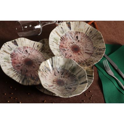 Service de table 24 pièces multicolore/porcelaine