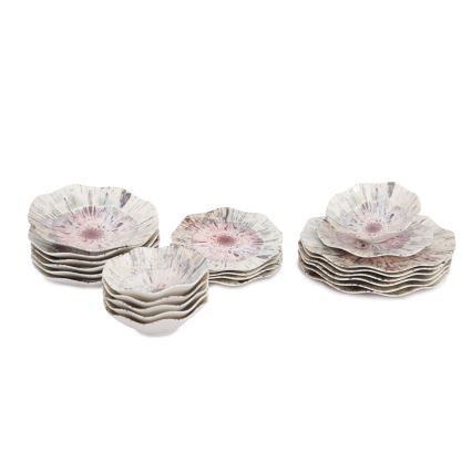 Service de table 24 pièces multicolore/porcelaine