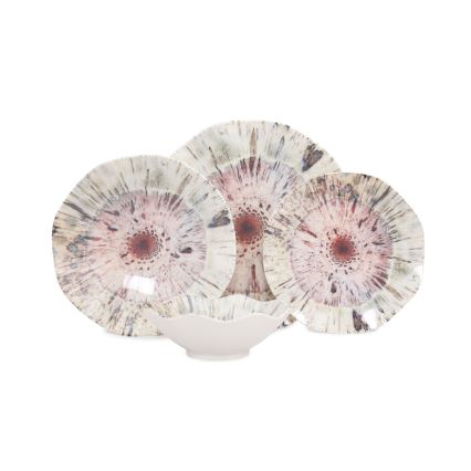 Service de table 24 pièces multicolore/porcelaine