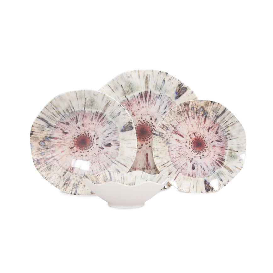 Service de table 24 pièces multicolore/porcelaine