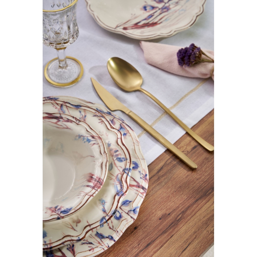 Service de table 24 pièces multicolore/porcelaine