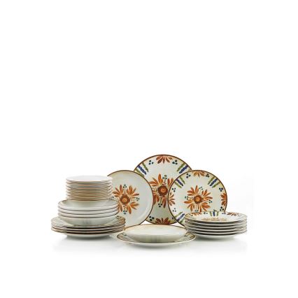 Service de table 24 pièces multicolore/porcelaine