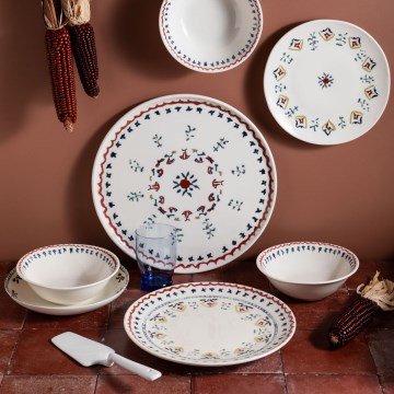 Service de table 24 pièces multicolore/porcelaine