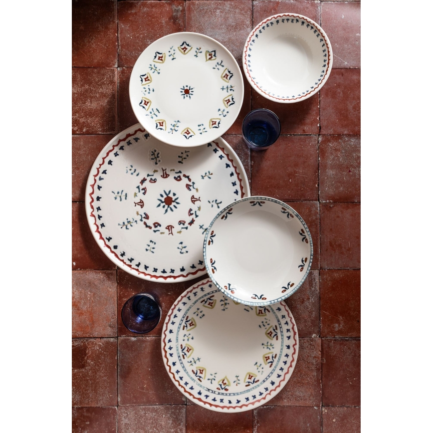 Service de table 24 pièces multicolore/porcelaine