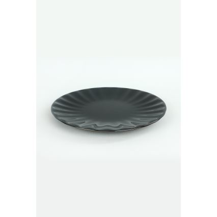 Service de table 24 pièces noir en grès