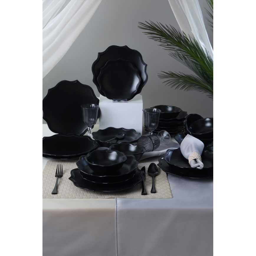 Service de table 24 pièces noir/grès