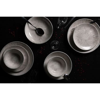 Service de table 24 pièces - porcelaine grise