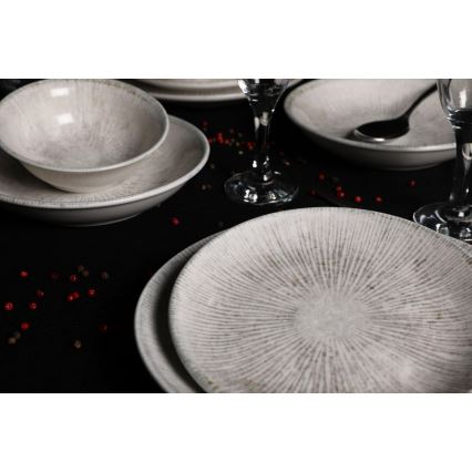 Service de table 24 pièces - porcelaine grise