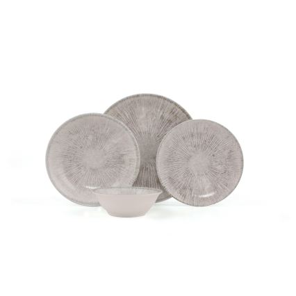 Service de table 24 pièces - porcelaine grise