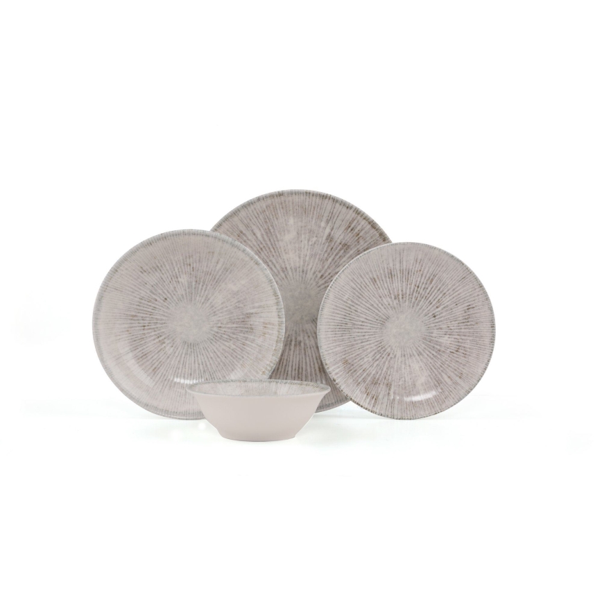 Service de table 24 pièces - porcelaine grise