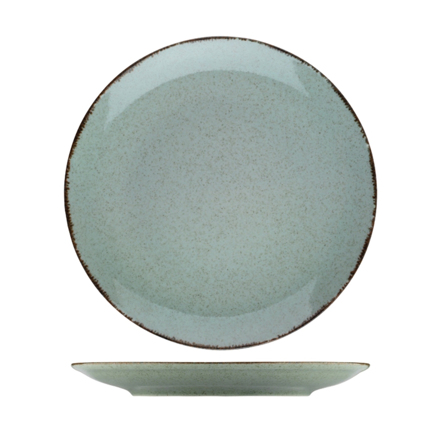 Service de table 24 pièces vert/porcelaine