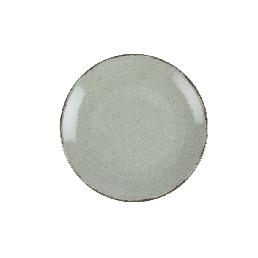 Service de table 24 pièces vert/porcelaine